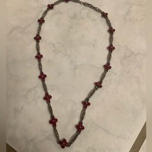 Garnet and marcasite necklace